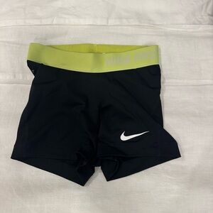 Nike Black Shorts with Lime Waistband